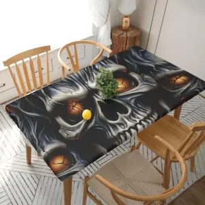 Rectangle Table Cover Waterproof Table Cloth 30"x60" Cool Evil Skull Table Cloths Tablecloth for Kitchen Wrinkle Free Tablecover for Dining Outdoor Camping Picnic