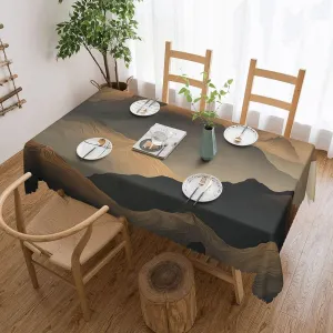 Rectangle Tablecloth Mountain Range Composition Table Cloth Waterproof Spillproof Wrinkle Free Table Cloth Washable Table Cover for Kitchen Patio Parties Picnics Occasion 54 x 72 Inch