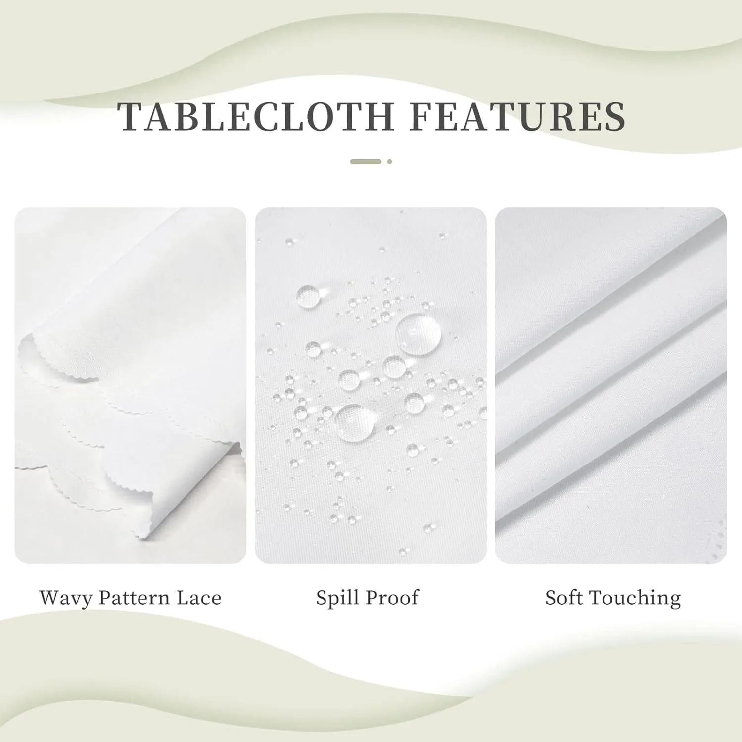 Rectangle Tablecloth Mountain Range Composition Table Cloth Waterproof Spillproof Wrinkle Free Table Cloth Washable Table Cover for Kitchen Patio Parties Picnics Occasion 54 x 72 Inch