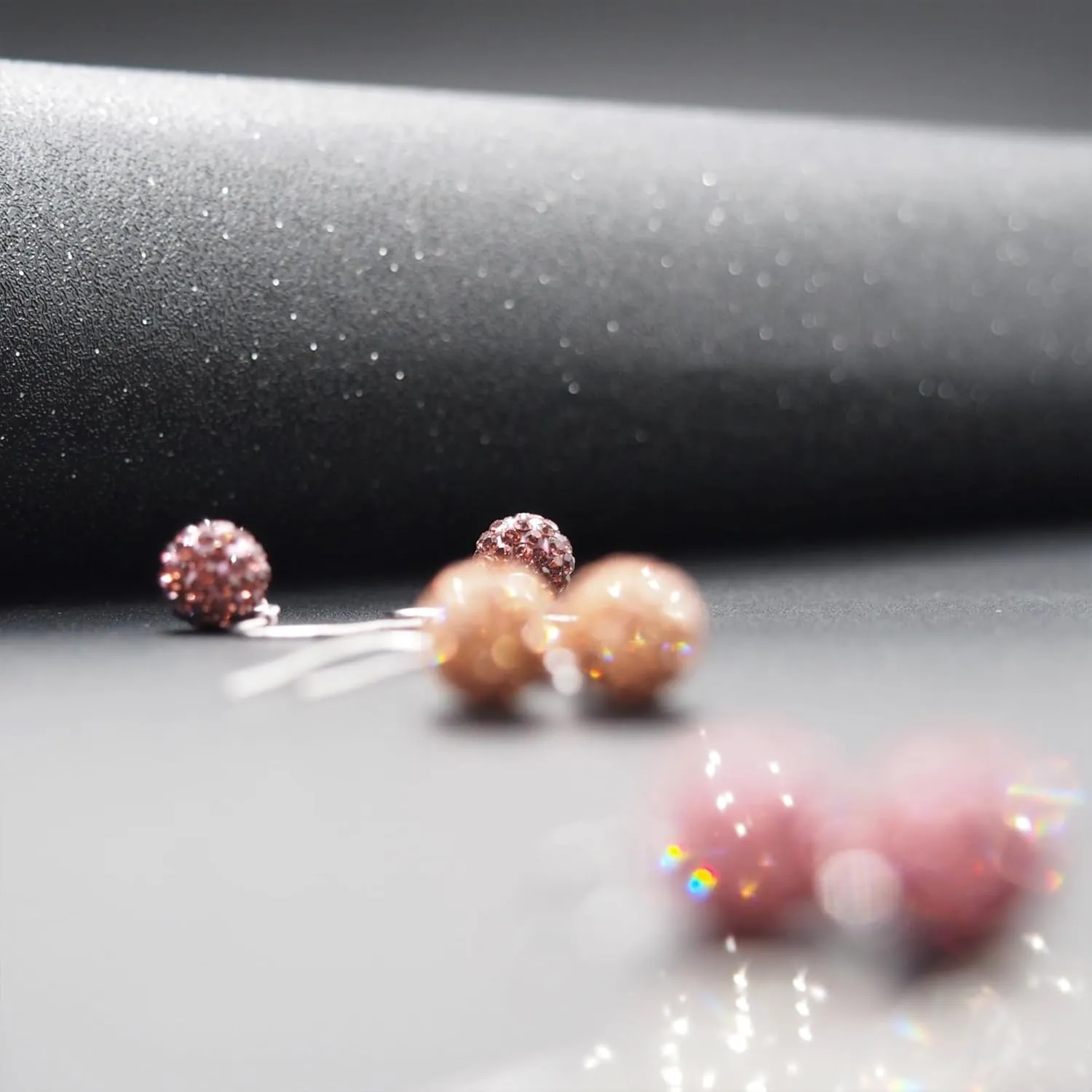 Red/Beige/Violet/Black/White/Pink Crystal Disco Ball Clay Beads Shamballa Long Tassel Dangle Earrings, 925 Sterling Silver Drop Threader Hook Earrings for Women, 8MM