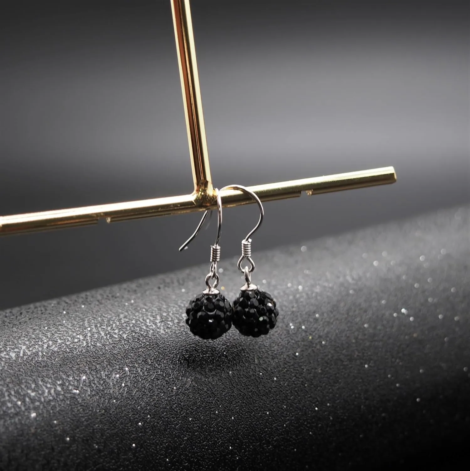 Red/Beige/Violet/Black/White/Pink Crystal Disco Ball Clay Beads Shamballa Long Tassel Dangle Earrings, 925 Sterling Silver Drop Threader Hook Earrings for Women, 8MM