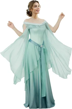 Renaissance Costume Women Retro Gradient Elf Medieval Dress for Women
