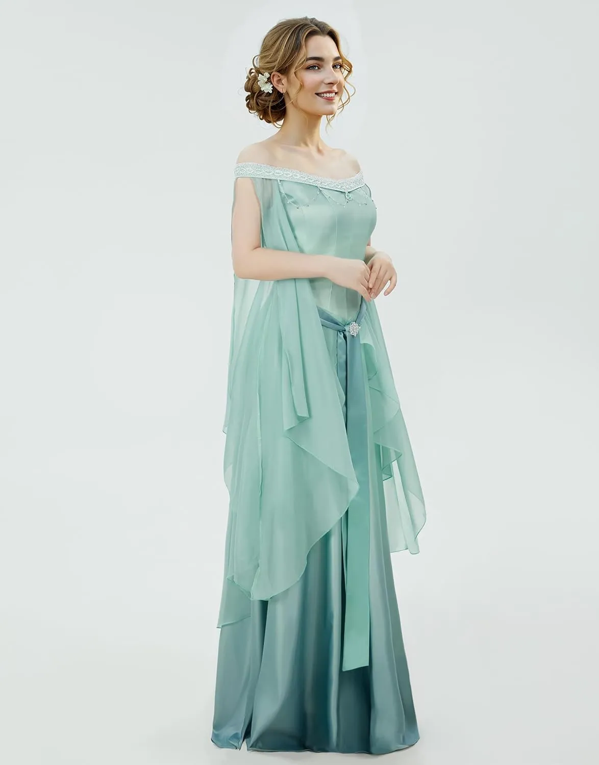 Renaissance Costume Women Retro Gradient Elf Medieval Dress for Women