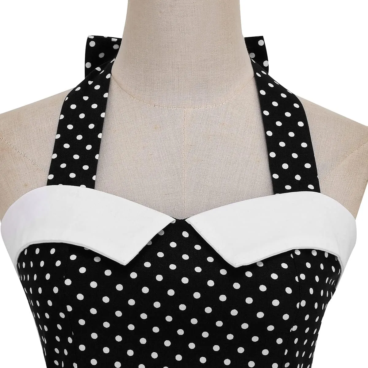 Retro 50s Dresses for Women Vintage Halter Swing Cocktail Dress 1950s Rockabilly Tea Party Pin Up Dresses