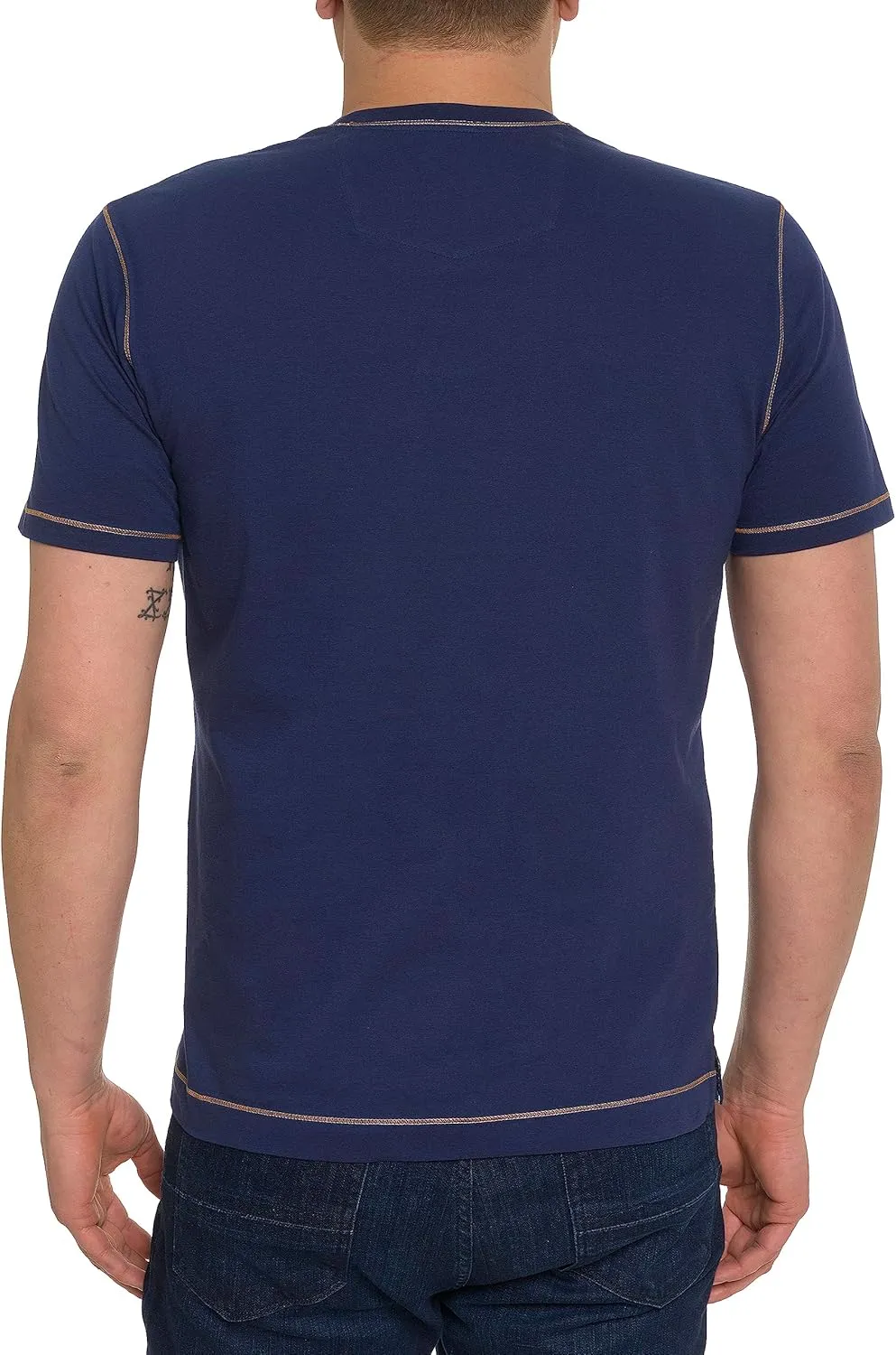 Robert Graham Men's Damien, Cotton Solid-Colored V-Neck Shirt
