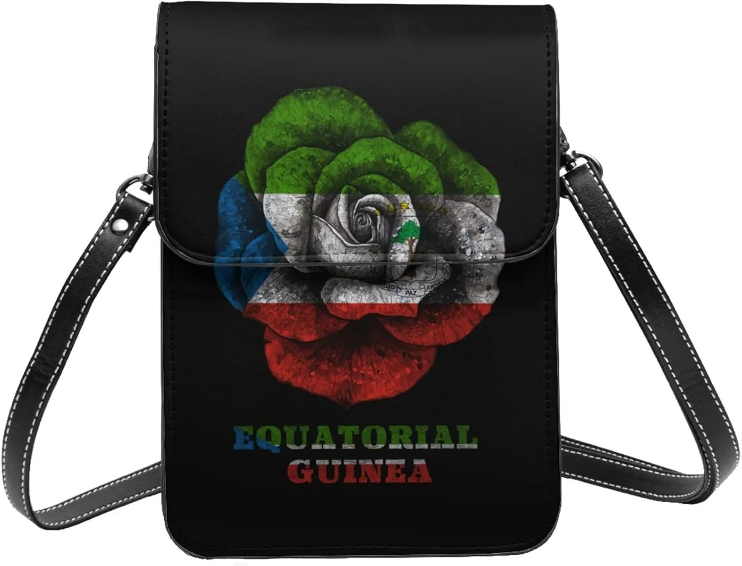 Rose Equatorial Guinea Equatorial Guinean Flag Small Crossbody Bag Is A Shoulder Bag Designed For Women And Girls Cell Phone Crossbody Wallet Purses With Card Slots Adjustable Strap