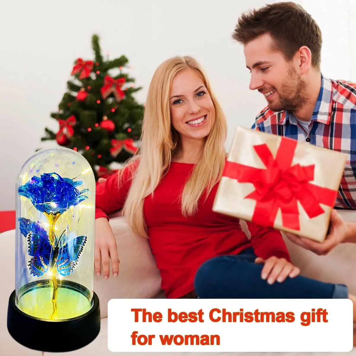 Rose Flower for Mother's Day Ideas, Mothers Day Flowers Gifts for Mom Wife from Daughter Son Husband, Forever Galaxy Rosas Eternas,Light Up Flower In Glass Dome, birthday Butterfly Gifts for women