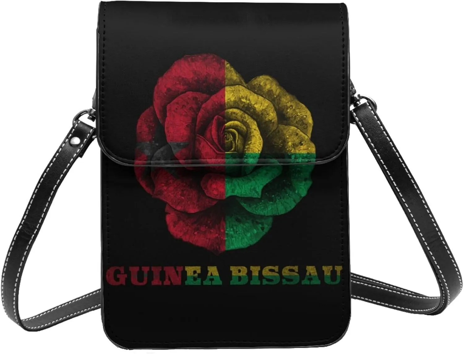 Rose Guinea Bissau Flag Small Crossbody Bag Is A Shoulder Bag Designed For Women And Girls Cell Phone Crossbody Wallet Purses With Card Slots Adjustable Strap