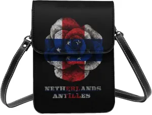 Rose Netherlands Antilles The Dutch Antilles Flag Small Crossbody Bag Is A Shoulder Bag Designed For Women And Girls Cell Phone Crossbody Wallet Purses With Card Slots Adjustable Strap