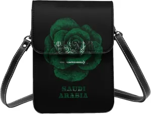 Rose Saudi Arabia Saudi Arabian Flag Small Crossbody Bag Is A Shoulder Bag Designed For Women And Girls Cell Phone Crossbody Wallet Purses With Card Slots Adjustable Strap