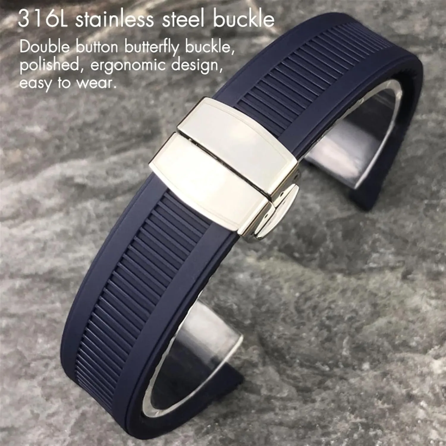 Rubber Silicone Watch Band for Patek Philippe PP 5711 5712G Nautilus Wristband 25mm Black Blue Brown Watchband Sports Strap Men