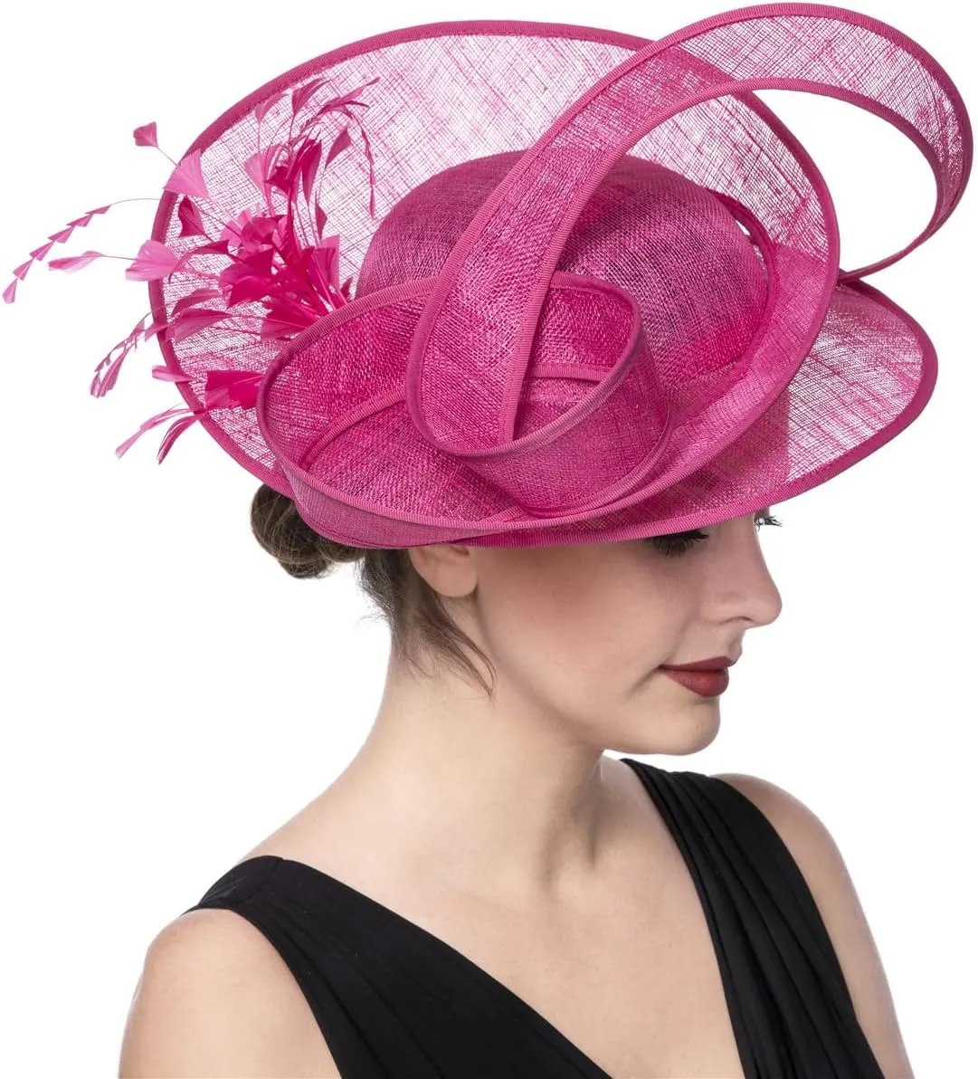 SAFERIN Women's Fascinators Feathers Tea Party Hat Veil Headband with Hair Clip for Cocktail Church