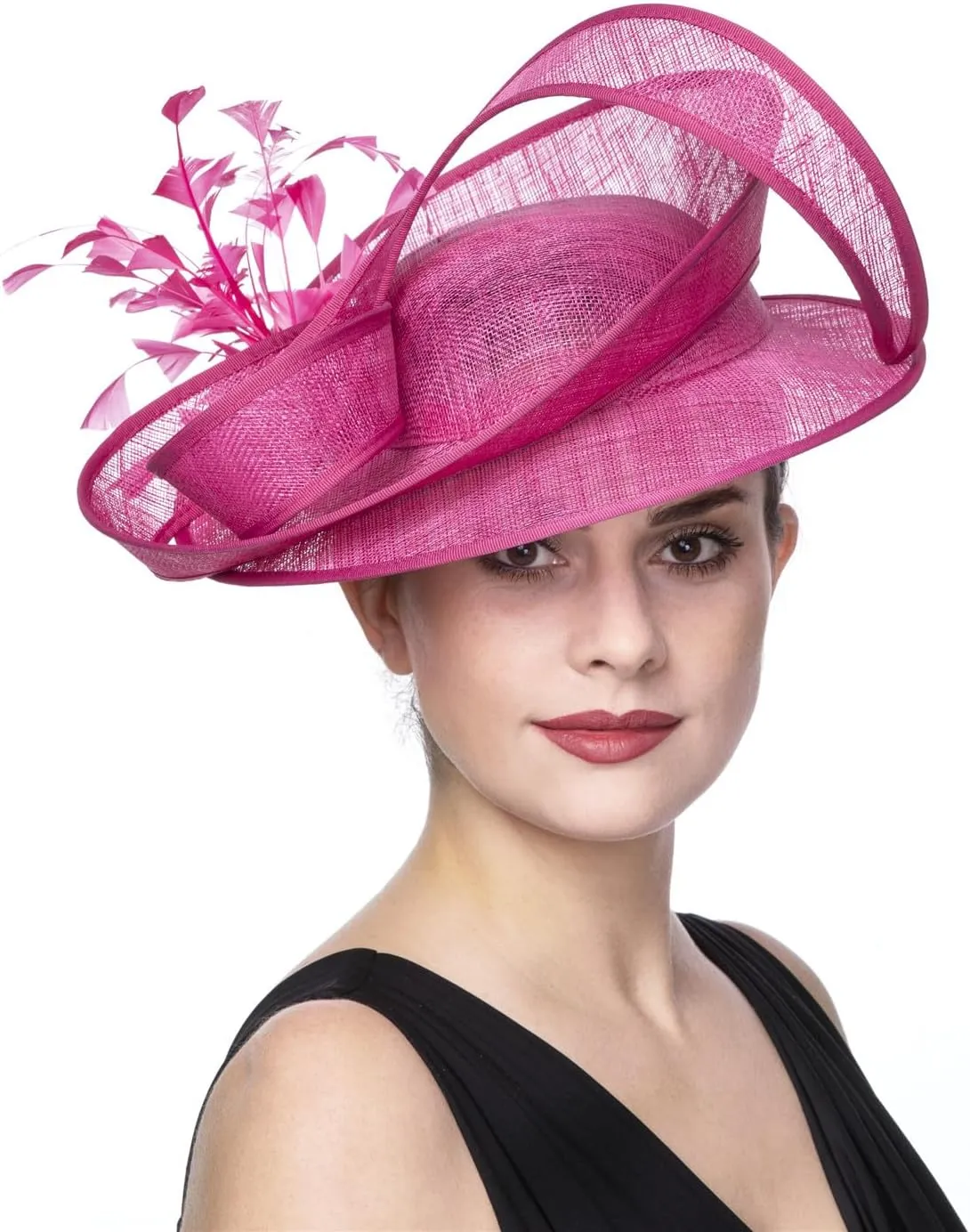 SAFERIN Women's Fascinators Feathers Tea Party Hat Veil Headband with Hair Clip for Cocktail Church