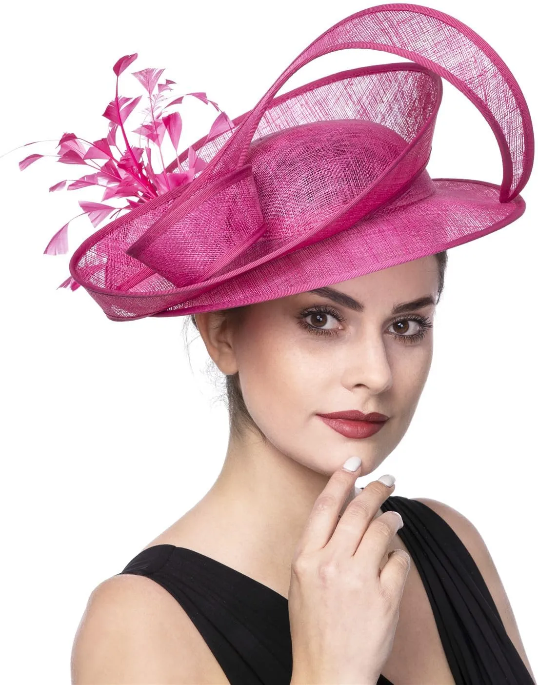 SAFERIN Women's Fascinators Feathers Tea Party Hat Veil Headband with Hair Clip for Cocktail Church