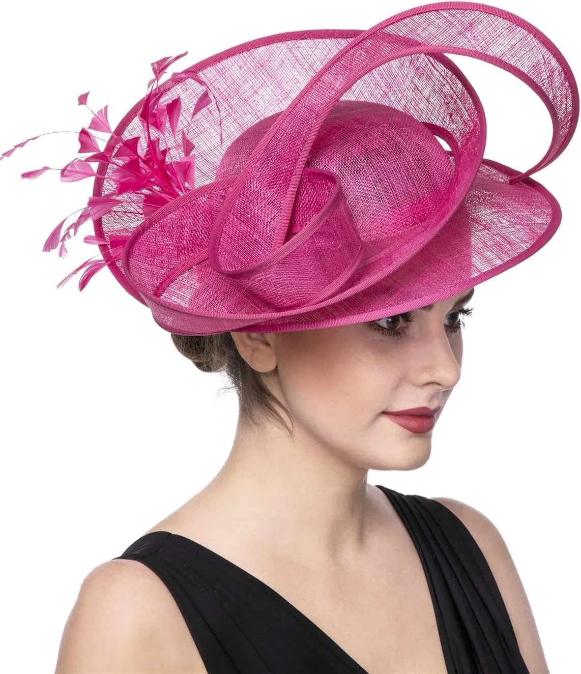 SAFERIN Women's Fascinators Feathers Tea Party Hat Veil Headband with Hair Clip for Cocktail Church