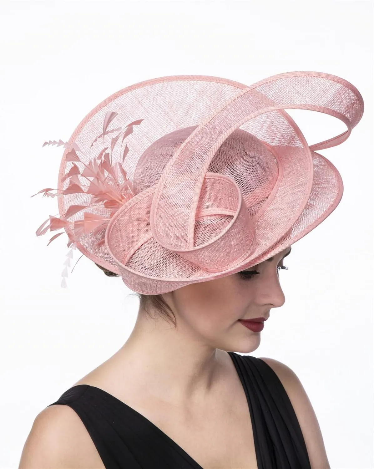 SAFERIN Women's Fascinators Feathers Tea Party Hat Veil Headband with Hair Clip for Cocktail Church