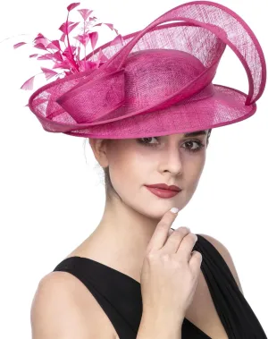 SAFERIN Women's Fascinators Feathers Tea Party Hat Veil Headband with Hair Clip for Cocktail Church