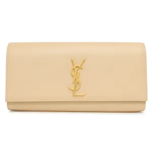 Saint Laurent Beige Grain De Poudre Monogram Cassandre Clutch