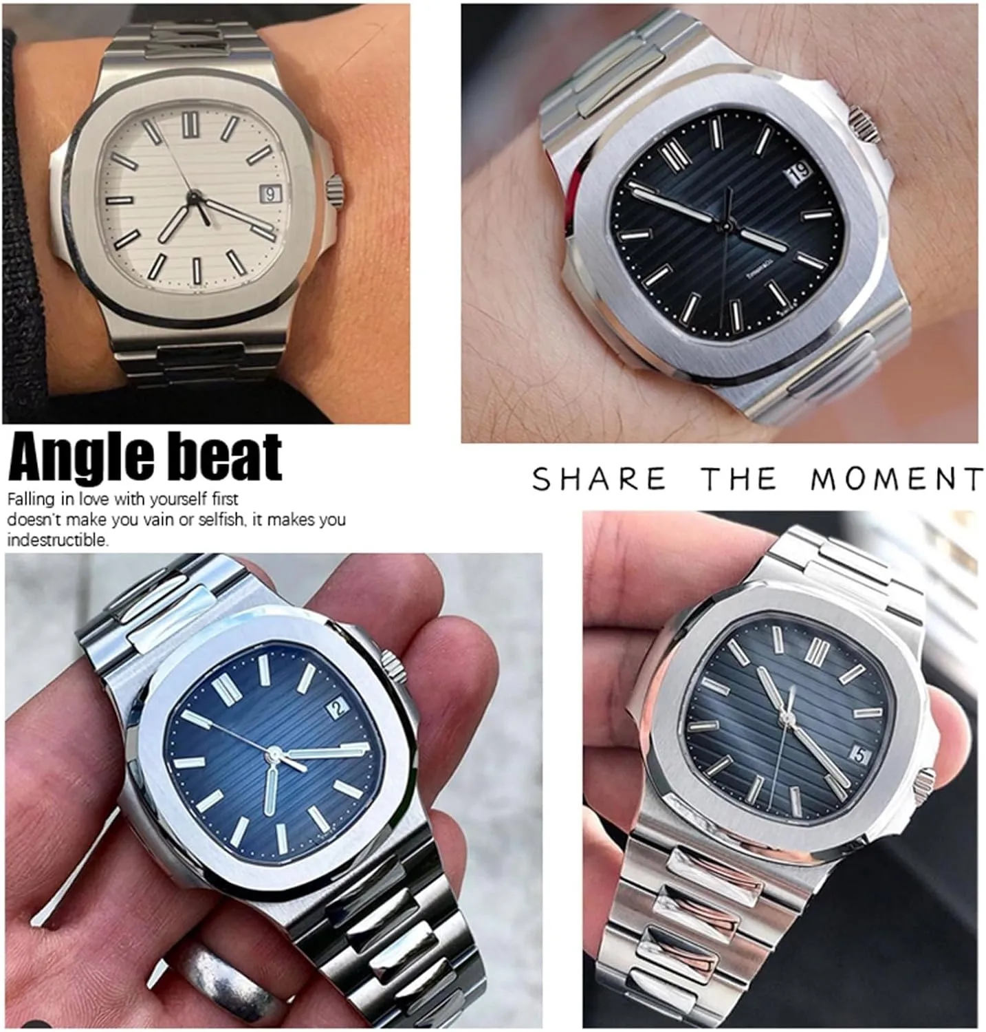 SCRUBY 13mm Stainless Steel Watchband 25mm，For Patek Philippe NAUTILUS 5711 5726 Silver Metal Watch Strap Bracelets