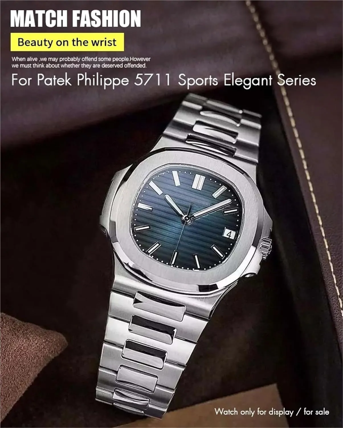 SCRUBY 13mm Stainless Steel Watchband 25mm，For Patek Philippe NAUTILUS 5711 5726 Silver Metal Watch Strap Bracelets