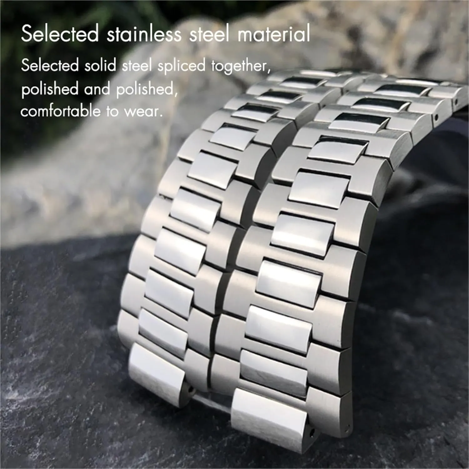 SCRUBY 13mm Stainless Steel Watchband 25mm，For Patek Philippe NAUTILUS 5711 5726 Silver Metal Watch Strap Bracelets