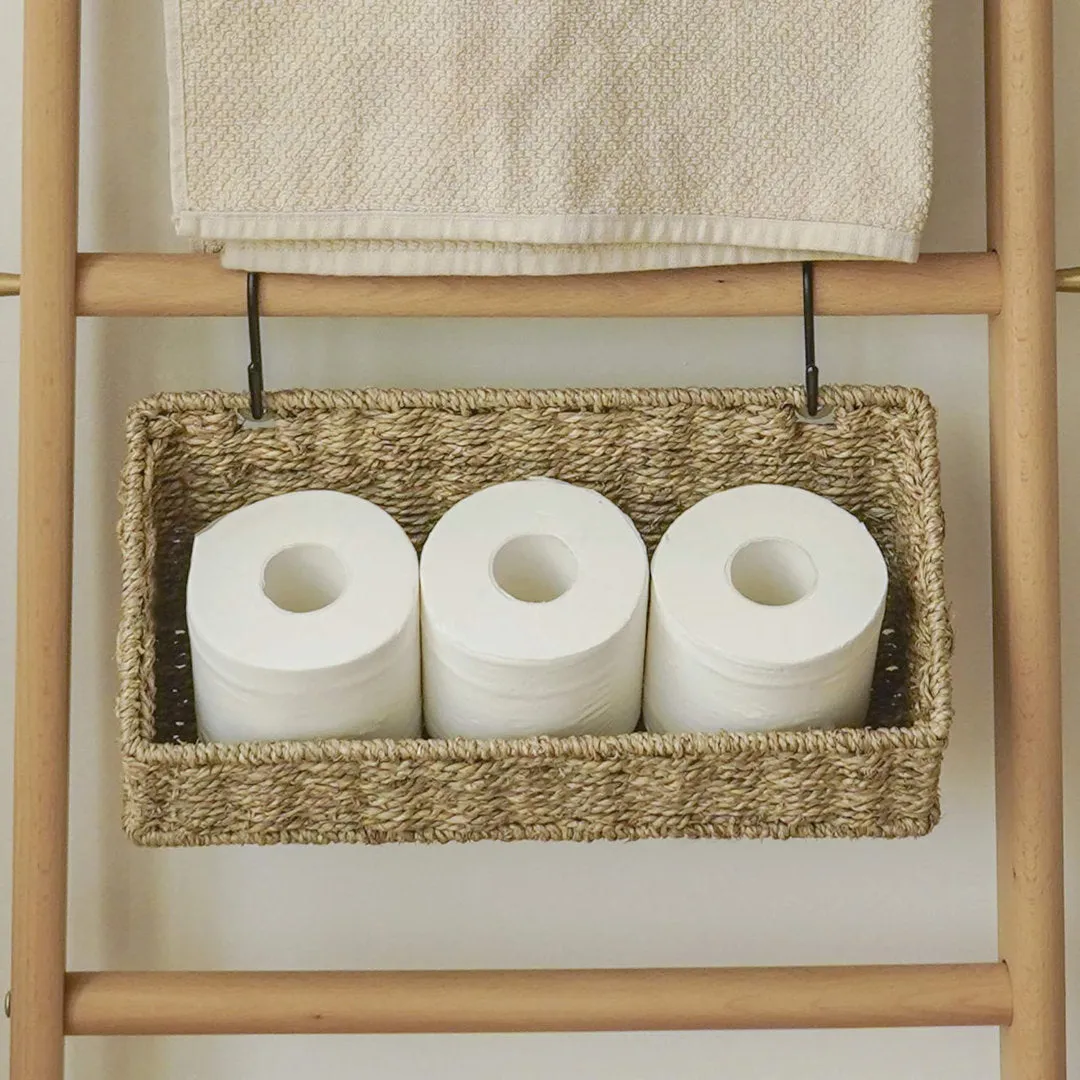 Seagrass Wall Organizer with Wall Baskets (Set of 2) AKLOV
