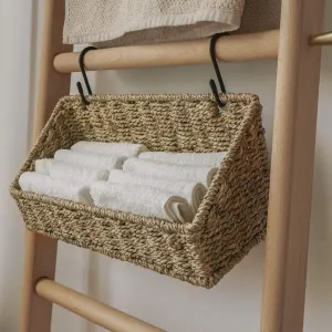 Seagrass Wall Organizer with Wall Baskets (Set of 2) AKLOV