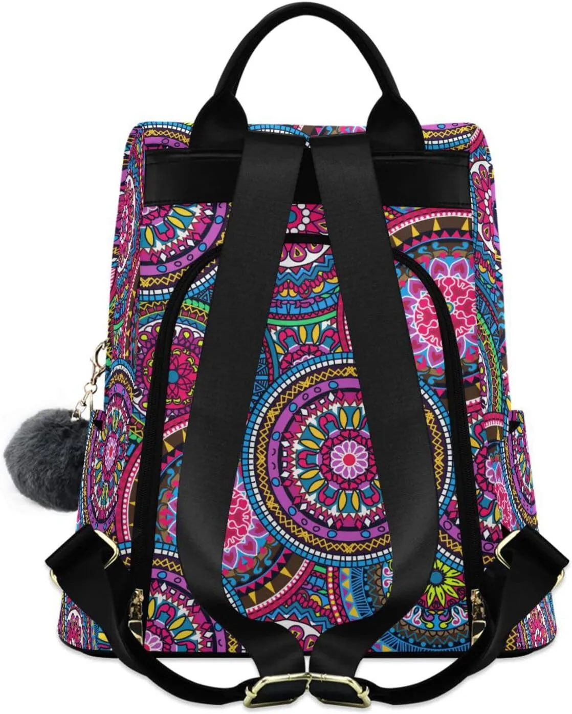 senya Women's Fashion Backpack Purses, Boho Hippie Mandala Backpack Shoulder Bag for Women