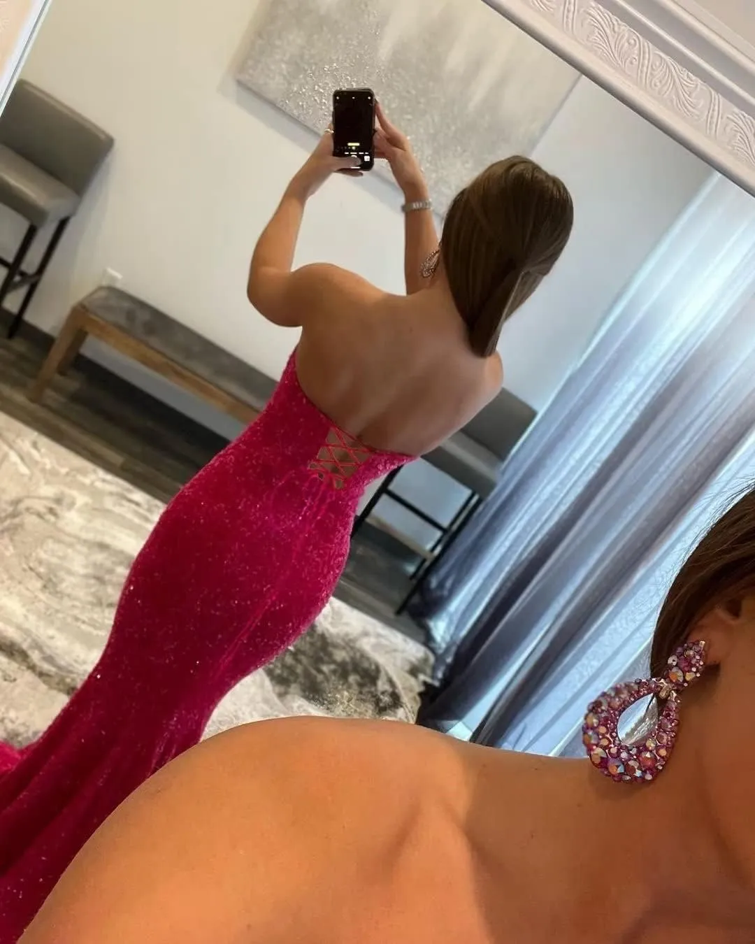 Sequin Evening Dresses for Women Formal Sexy Long Prom Party Gowns Mermaid Sparkly V-Neck Homecoming Dress