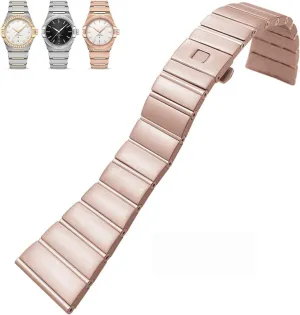 SERDAS 15mm 17mm 18mm 23mm 25mm Concave Shape Stainless Steel Watchband Fit for Omega Constellation Silver Watch Strap Solid Bracelets