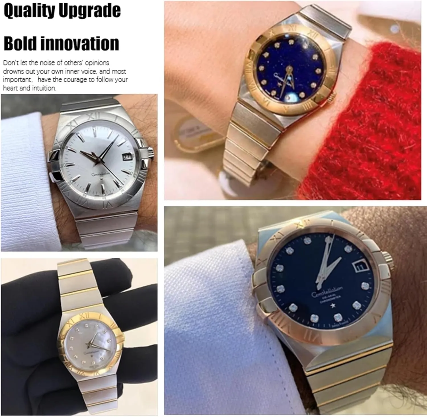 SERDAS 15mm 17mm 18mm 23mm 25mm Concave Shape Stainless Steel Watchband Fit for Omega Constellation Silver Watch Strap Solid Bracelets