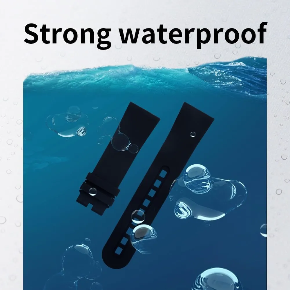 SERDAS 23mm Fluorous FKM Rubber Soft WatchBands For Blancpain Strap Fifty Fathoms 5000 5015 Watch Belt Bracelets Replacement