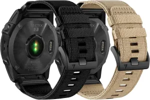 SERDAS 26mm Quickfit Watch Band Compatible with Garmin Fenix 7X/6X/5X/Enduro 2, Rugged Nylon Sport Strap，For Garmin Fenix 7X Pro Sapphire Solar/ 6X Pro/5X Plus/Tactix 7