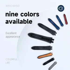 SERDAS 28mm Nubuck Leather Belt Silicone Watch Band Accessories ，For Roger Dubuis Strap For EXCALIBUR Series