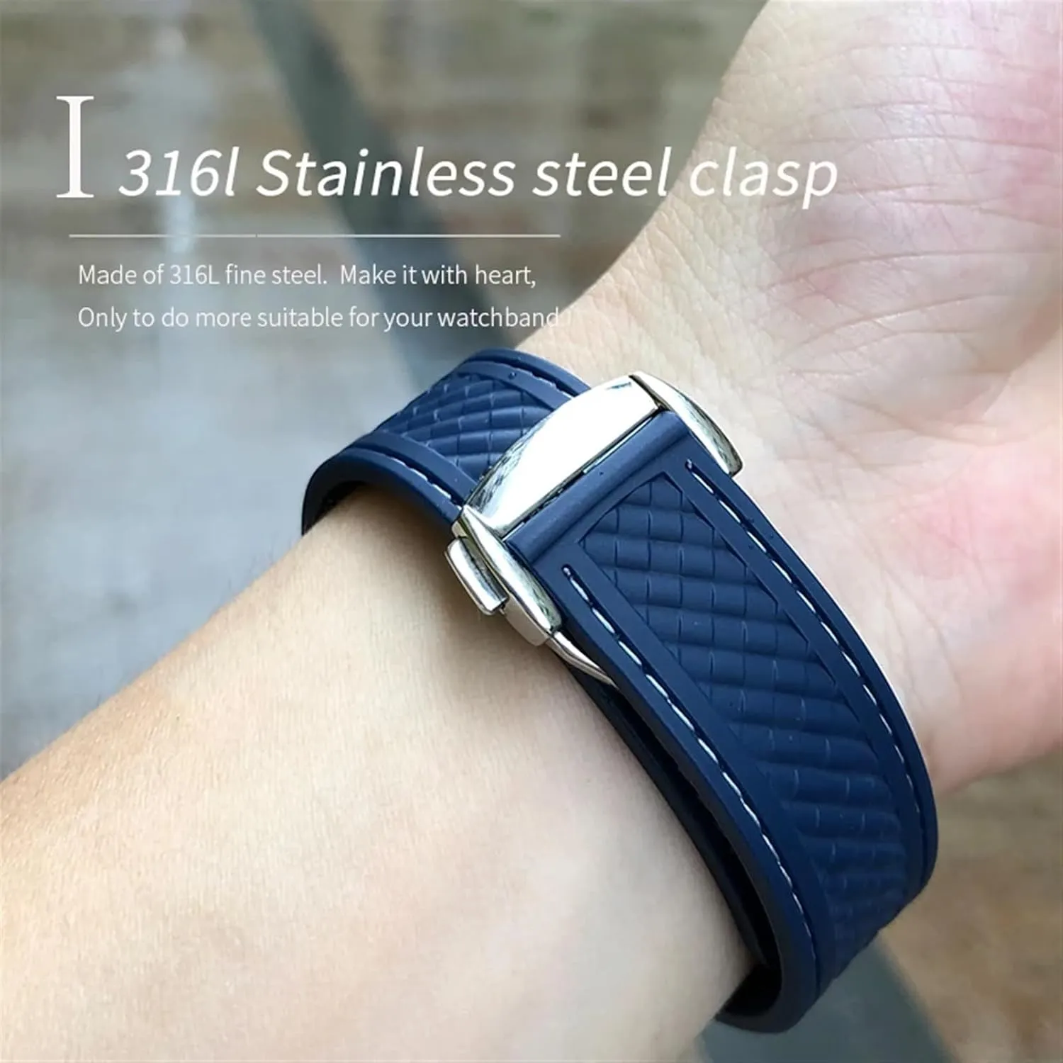 SERDAS Curved 19mm 20mm 21mm Rubber Watchband Fit For Omega AT150 Seamaster 300 AQUA TERRA Diving Bracelets Black Blue Silicone Watch Strap
