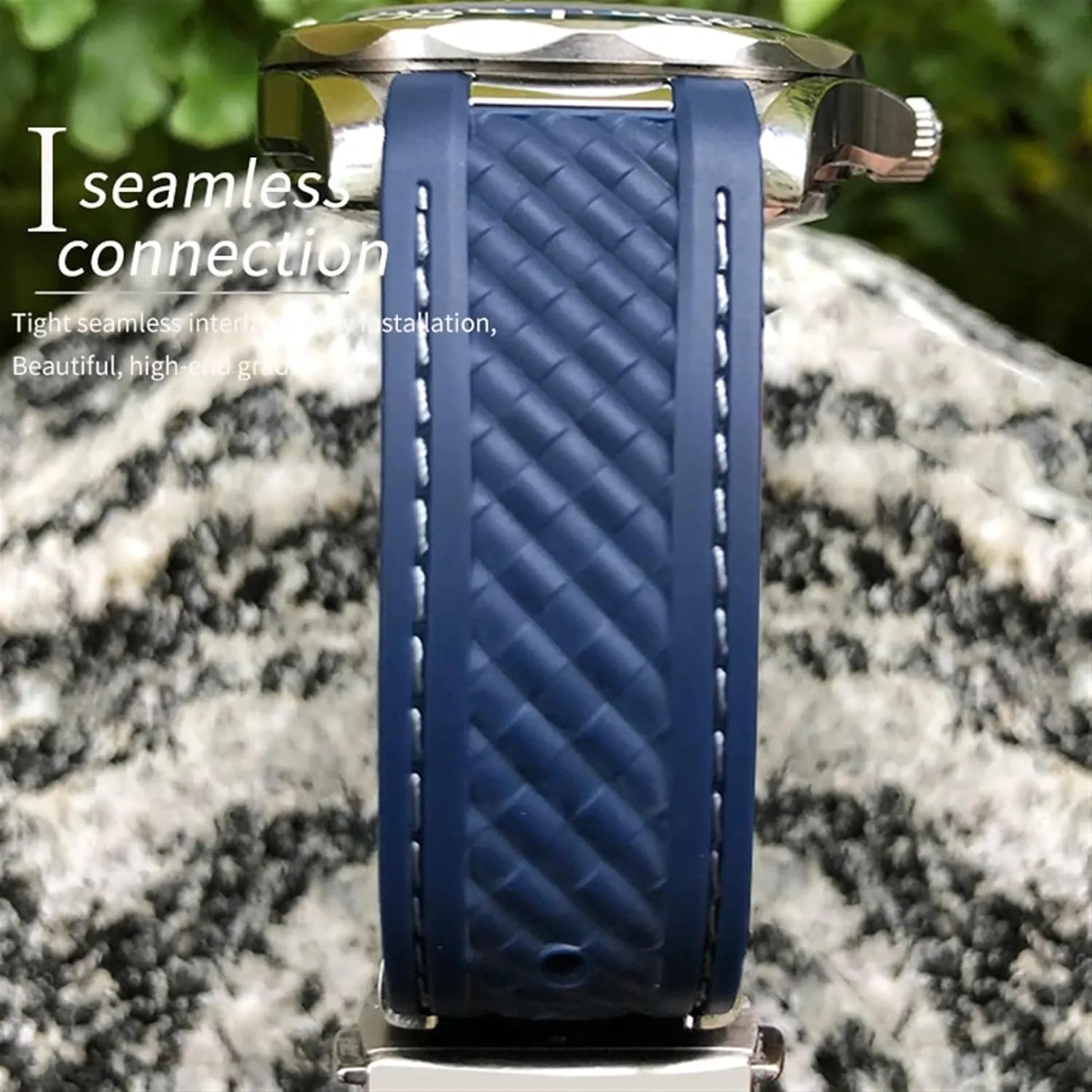 SERDAS Curved 19mm 20mm 21mm Rubber Watchband Fit For Omega AT150 Seamaster 300 AQUA TERRA Diving Bracelets Black Blue Silicone Watch Strap