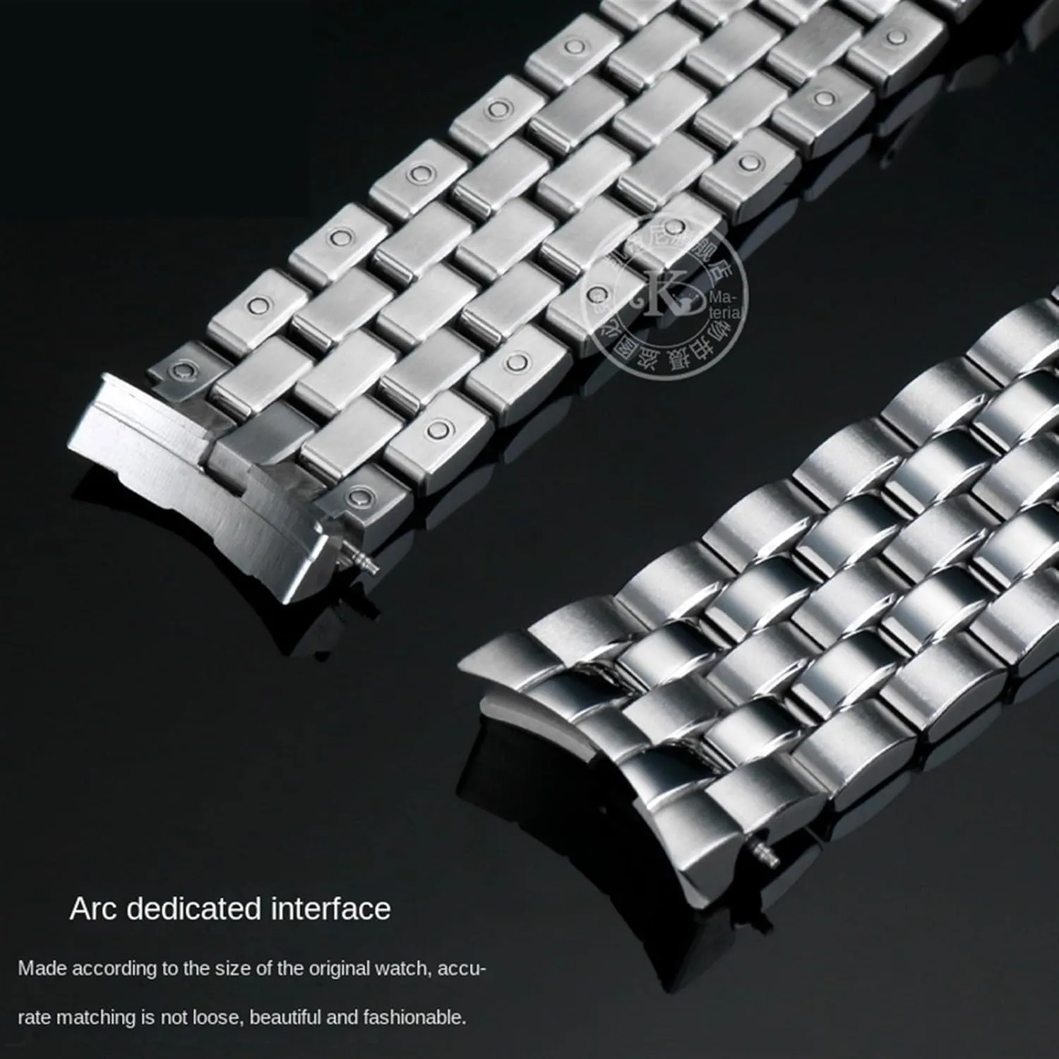 SERDAS Curved End Interface Men's Metal Watchband For IWC Mark 17 18 Pilot's 377710 377714 Watch Strap Stainless Steel Chain 20MM 21MM