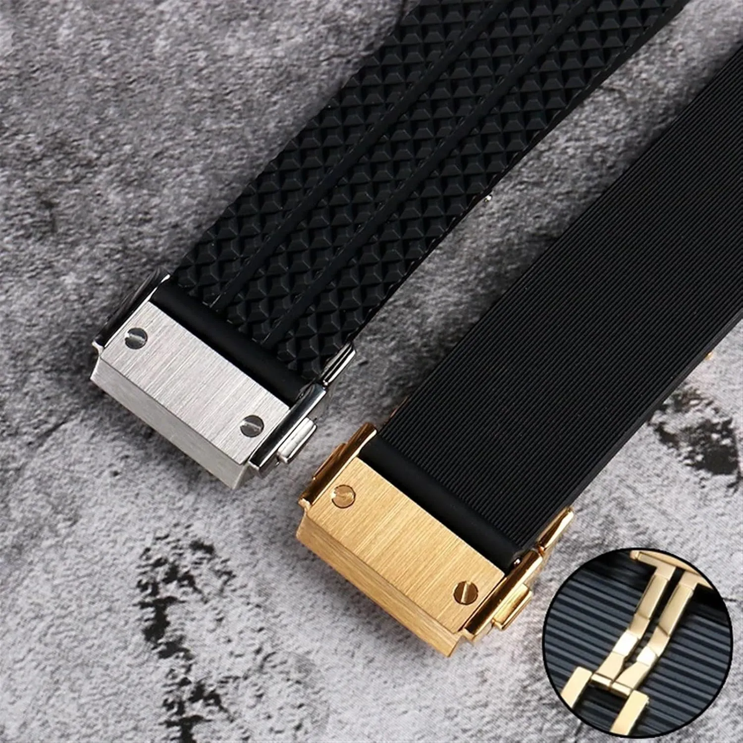 SERDAS FKM Fluorosilicone watchbands For HUBLOT BIG BANG Silicone 25 * 17mm 26 * 19mm Waterproof Men's Watch Strap Chain Watch Rubber Bracelet Wristband