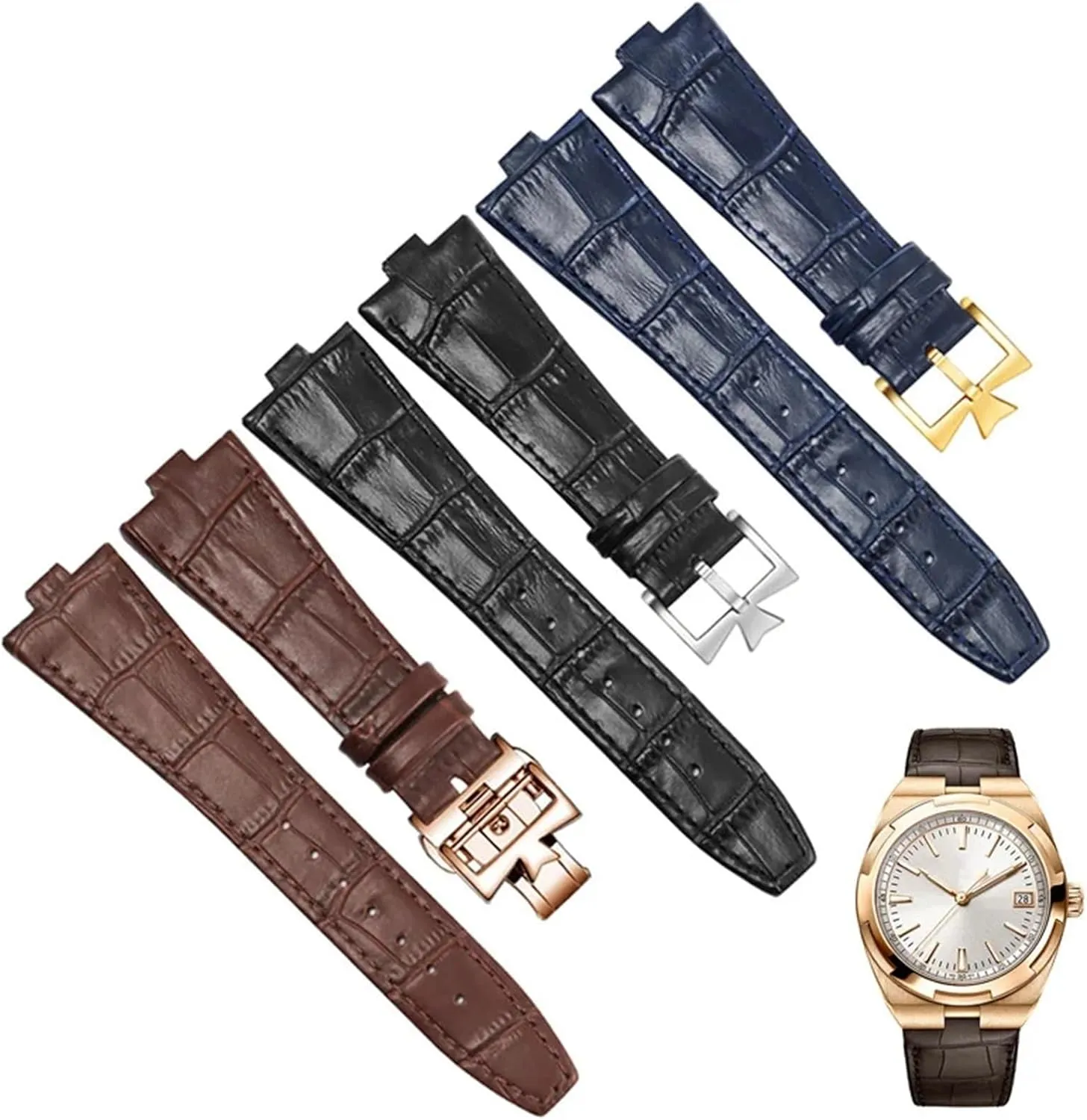 SERDAS Genuine Leather Watchband For Vacheron Constantin Series 4500V 5500V P47040 Stainless Steel Buckle 25 * 8 25 * 7 Watch Strap