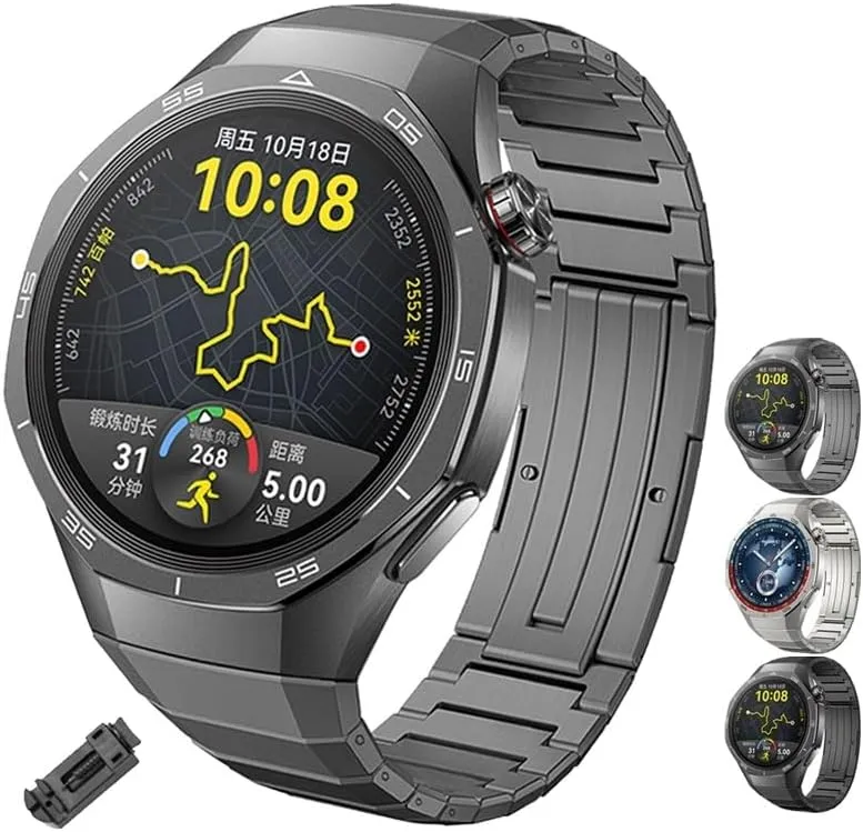 SERDAS Luxury Titanium Alloy Strap For Huawei Watch GT 5 Pro Metal Bracelet Business Band Correa