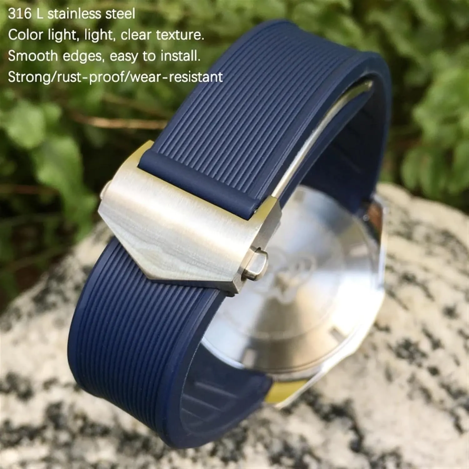 SERDAS Natural Rubber Watchband 20mm 22mm Fit for TAG Watch Heuer Aquaracer 300 500 Diving Strap Sports Silicone Wristband