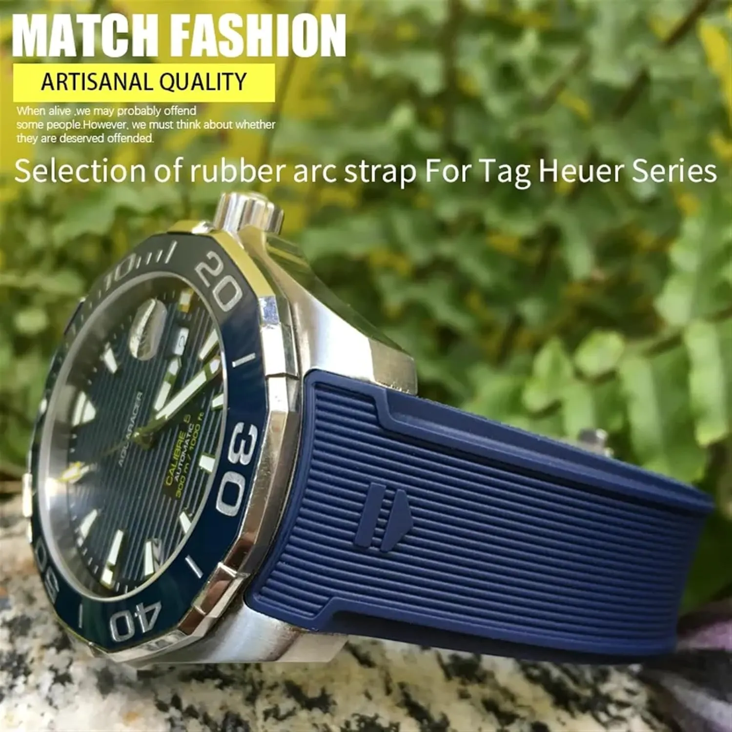 SERDAS Natural Rubber Watchband 20mm 22mm Fit for TAG Watch Heuer Aquaracer 300 500 Diving Strap Sports Silicone Wristband