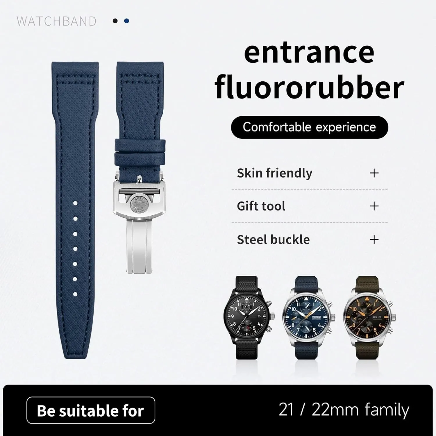 SERDAS Nylon Canvas Leather Watchband 21mm 22mm For IWC Strap SPITFIRE MARK 18 Portugieser Portofino Pilot IW3777 Wristband