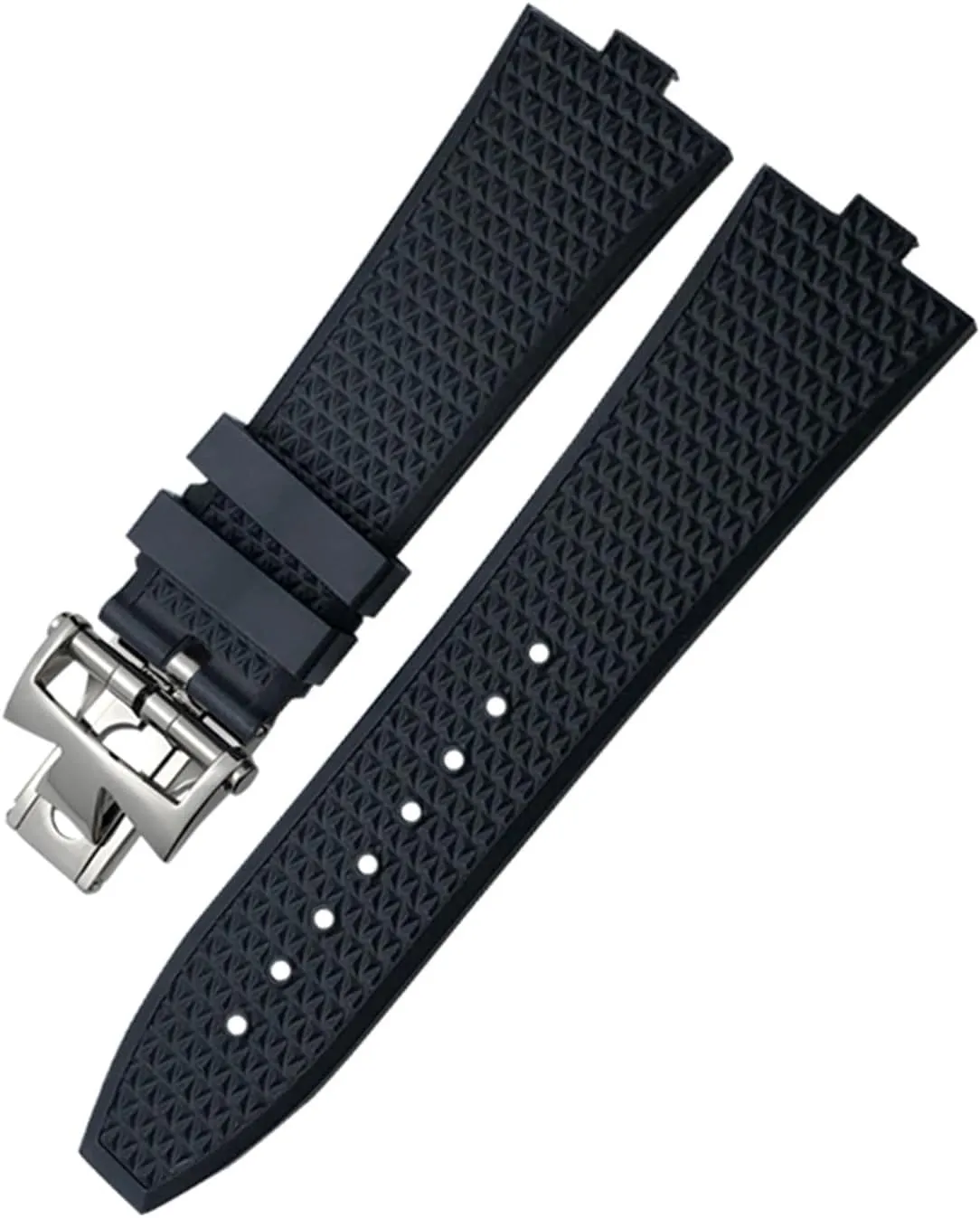 SERDAS Quick Release Fluoros Rubber Watchbands 24x7mm For Vacheron Constantin VC Overseas Screw Buckle Watch Strap