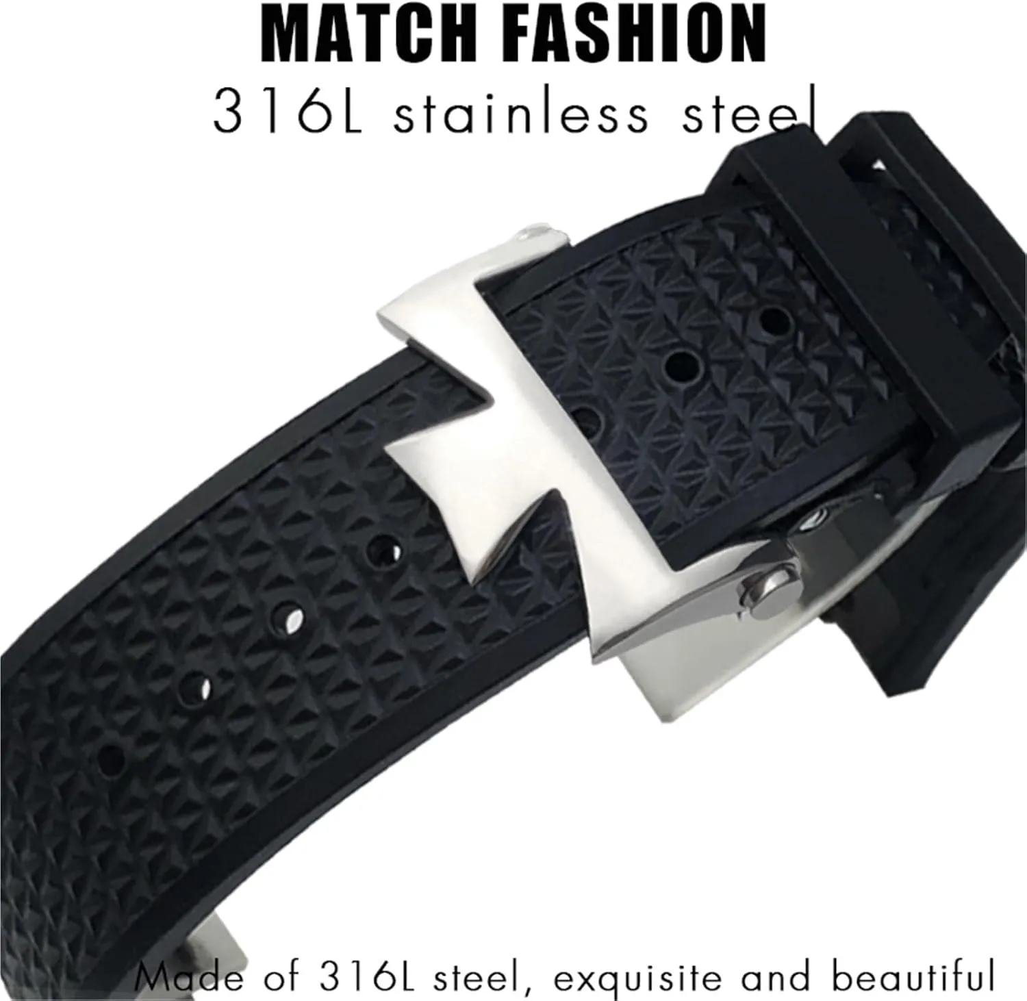 SERDAS Quick Release Fluoros Rubber Watchbands 24x7mm For Vacheron Constantin VC Overseas Screw Buckle Watch Strap