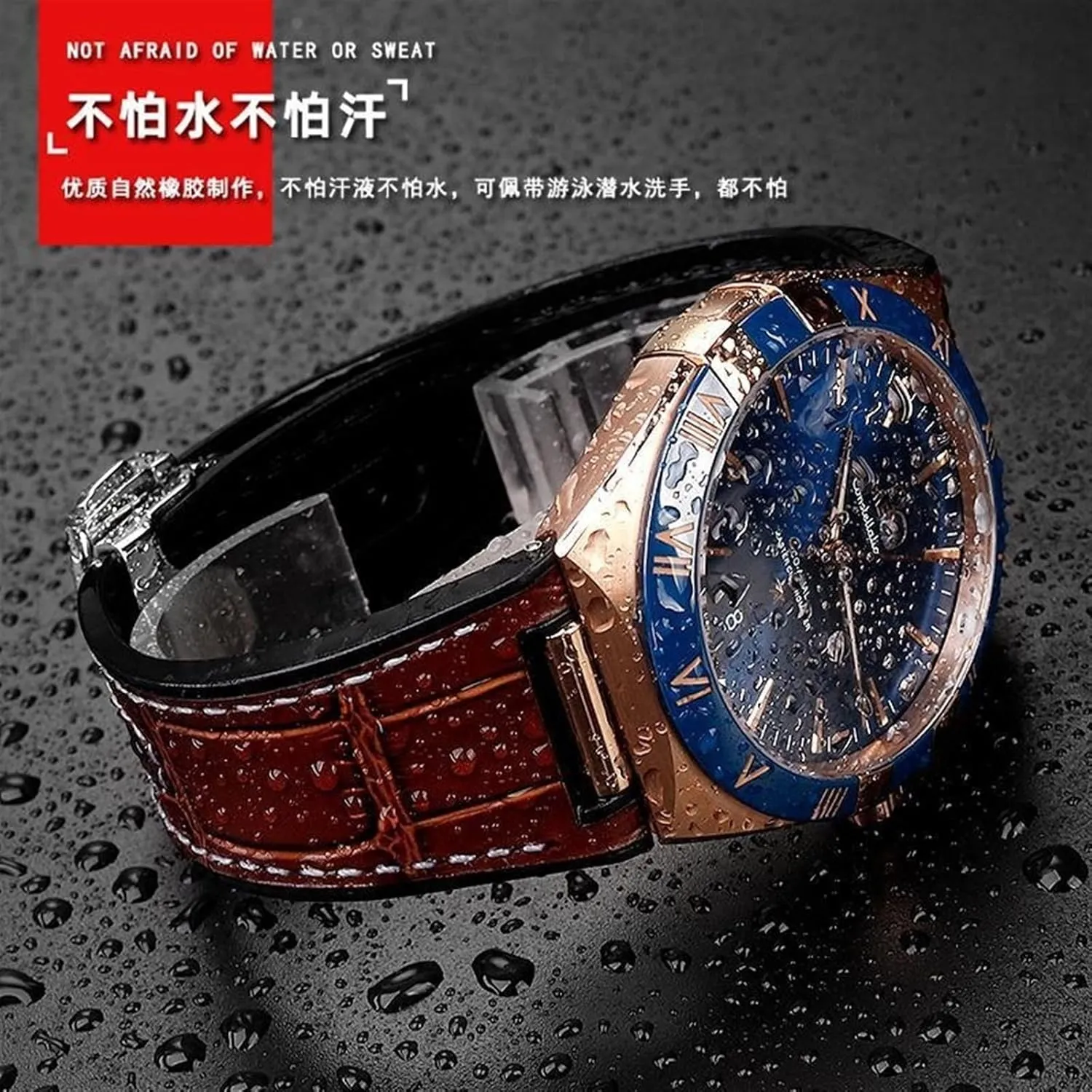 SERDAS Substitute For Omega Constellation Double Eagle 131.133 Series Watchband Manhattan Rubber Cowhide Male Observatory Strap Notch 25-14mm