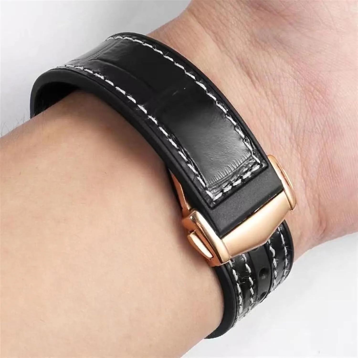SERDAS Substitute For Omega Constellation Double Eagle 131.133 Series Watchband Manhattan Rubber Cowhide Male Observatory Strap Notch 25-14mm