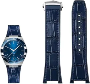 SERDAS Substitute For Omega Constellation Double Eagle 131.133 Series Watchband Manhattan Rubber Cowhide Male Observatory Strap Notch 25-14mm