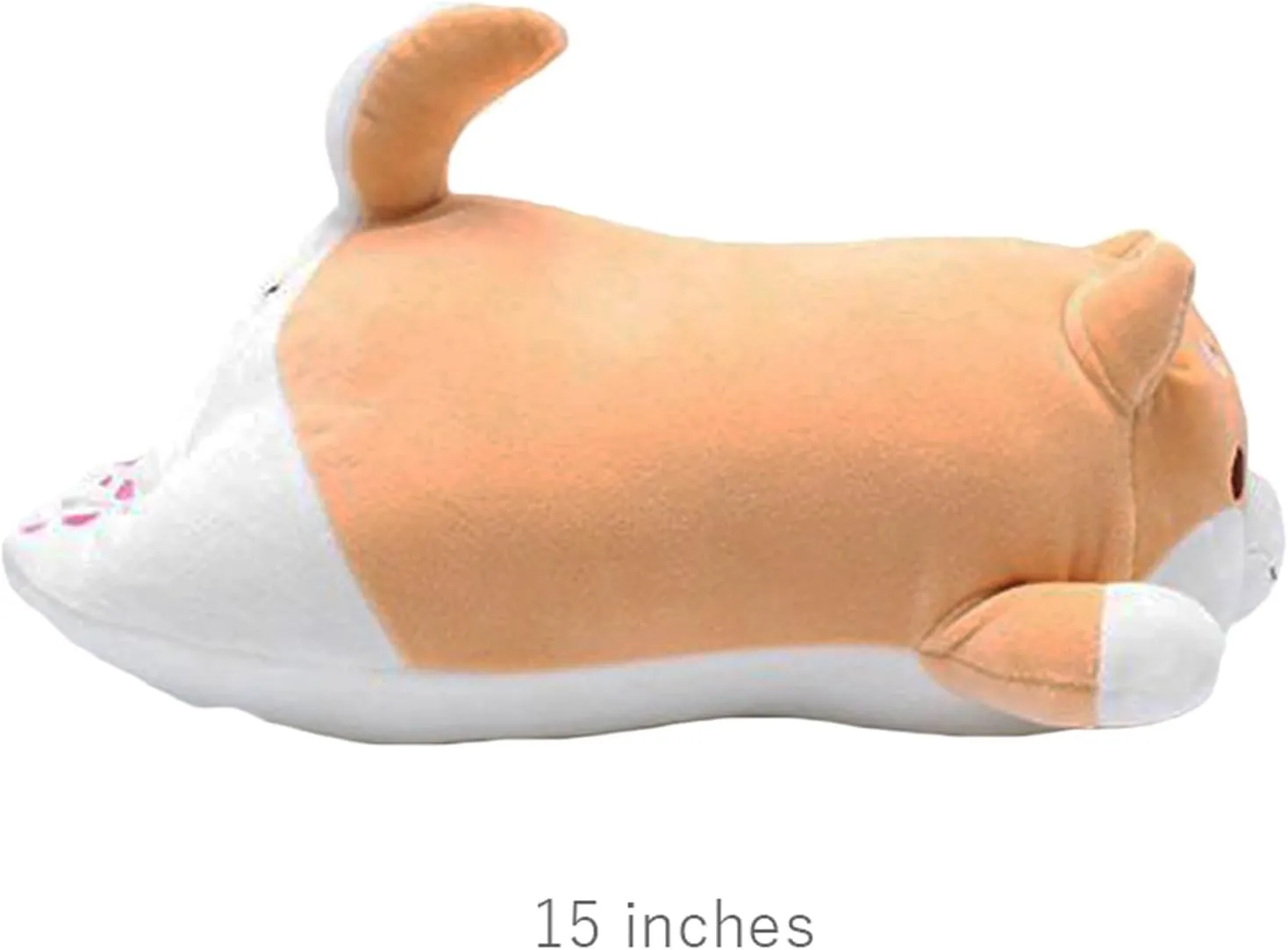 Shiba Inu Dog Plush Pillow, Cute Corgi Akita Stuffed Animals Doll Toy Gifts for Valentine's Gift, Christmas,Sofa Chair, Brown Round Eye, 15"