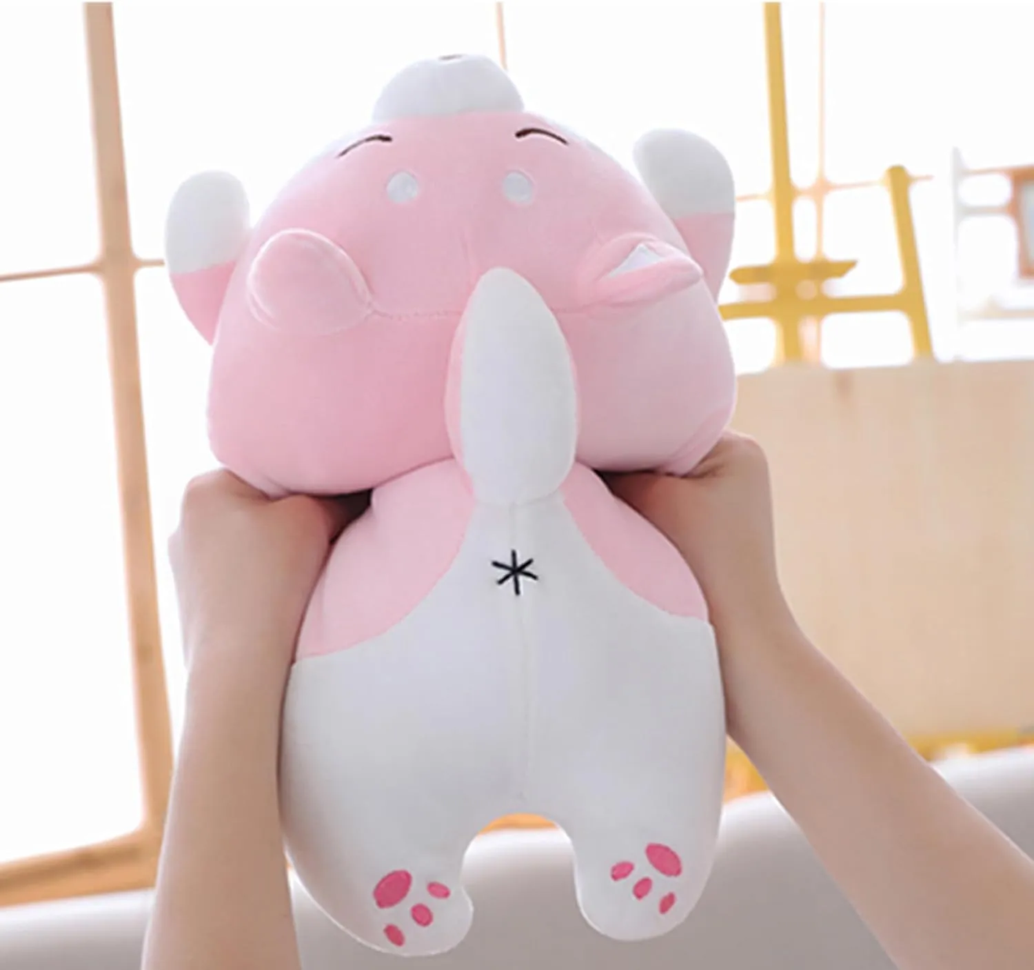 Shiba Inu Dog Plush Pillow, Cute Corgi Akita Stuffed Animals Doll Toy Gifts for Valentine's Gift, Christmas,Sofa Chair, Pink Blink, 22.8"
